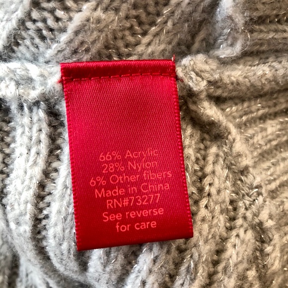 Jennifer Lopez metallic silver diagonal rib dolman - Picture 6 of 7